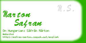marton safran business card