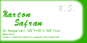 marton safran business card